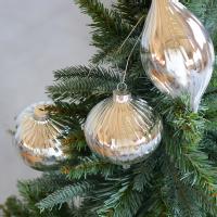 <br><br>シルバーストライプ ガラスオーナメント ３タイプ P 33426<br><br>【GOODWILL ベルギー ガラス雑貨 輸入雑貨 装飾 デコレーション クリスマス Xmas Christmas】