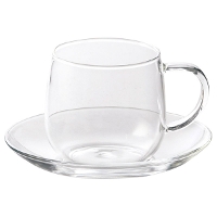 <br><br>【取り寄せ商品】<br>HEAT-RESISTANT GLASS 250mlカップ（ソーサーセット）【中国製】　G8900052<br>【耐熱ガラス ガラス食器 ティーセット 紅茶】